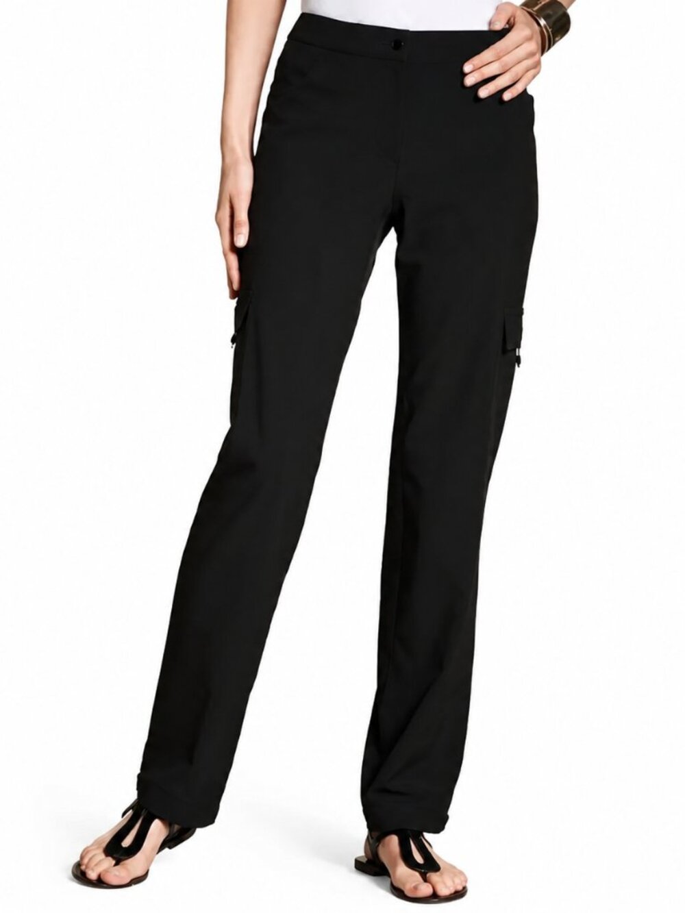 Zenergy By Chico’s Black Full Length Cargo Pants Size 0 (US 4) NWT